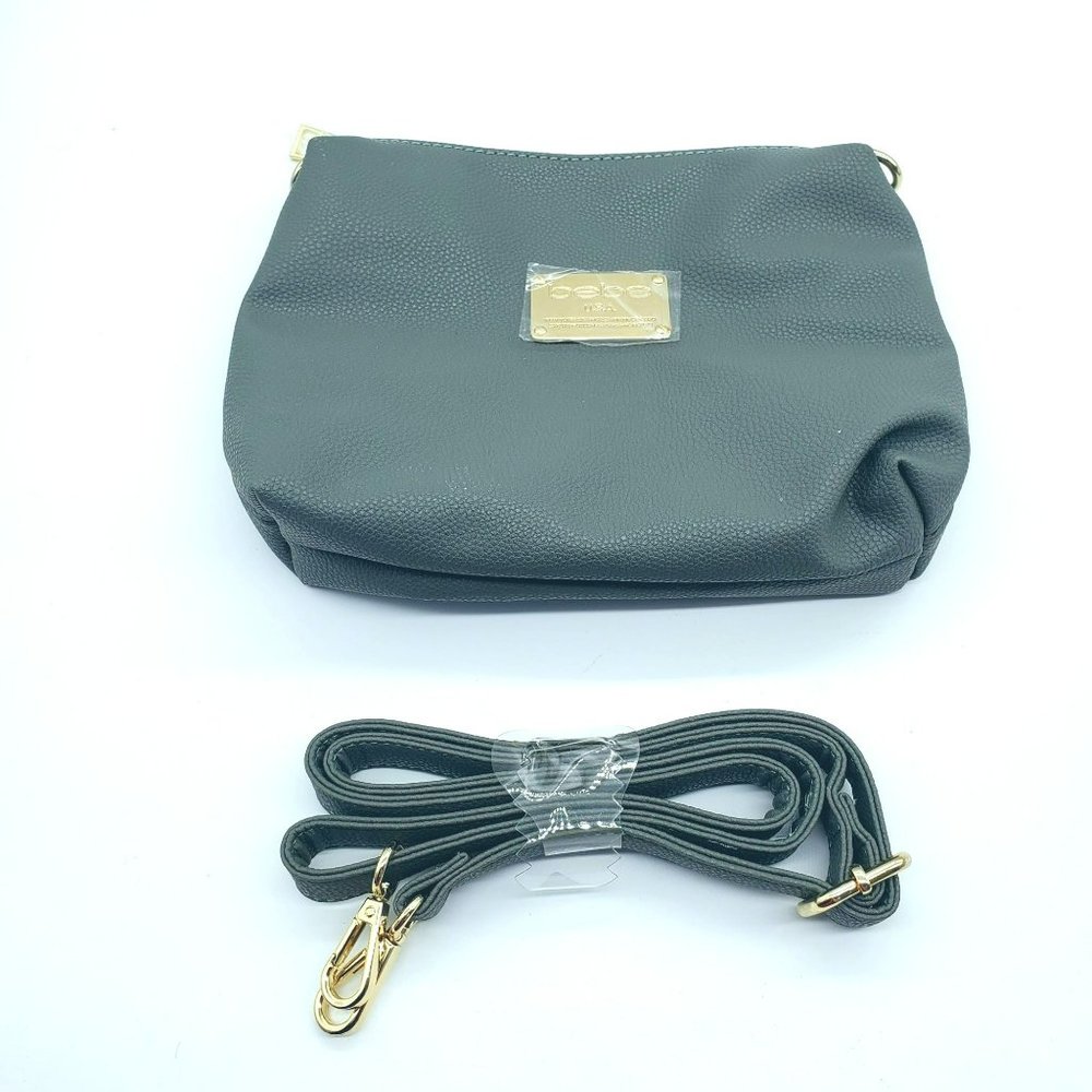 Bebe Crossbody Purse New Gray/Gold